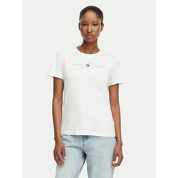 Tommy Jeans Majica Linear Ss Tee DW0DW22789 Kremna Regular Fit