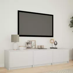 TV ormarić s LED rasvjetom s ladicama Bijeli 165 x 34 x 40 cm