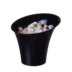 Plastični lončki za sladico Diagonalni rog lonček 170ml/25kos ČRNI