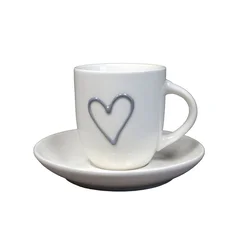 PORCELAN SET ZA KAFU 180ml 6/1 (SRCE/BELA) RXG-N26005A