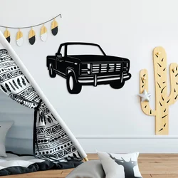 Wallity Zidna dekoracija Ford F150 Pickup Truck 1980, 60 x 37 cm, Crna