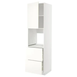 METOD / MAXIMERA Vis.el.pećn. s fiok/2front/2g.fioke, bela/Vallstena bela, 60x60x220 cm