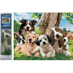 Norimpex Diamantna slika Happy dog gang 30x40cm
