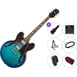 Epiphone ES-335 Figured Premium SET Blueberry Burst Jazz kitara (polakustična)