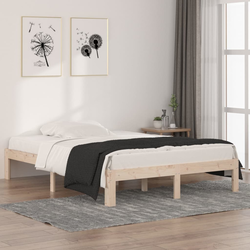 vidaXL Posteljni okvir iz trdnega lesa 135x190 cm 4FT6