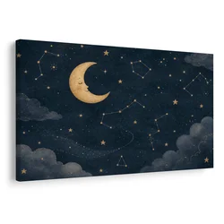 Slika zlata luna med zvezdami - 30x20