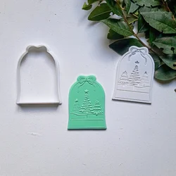 KREATIVNI SLATKIŠI Modla za kolače i ukrase Kugla sa jelkama, 10 cm, Bela