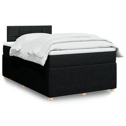 Vidaxl Box spring postelja z vzmetnico črna 120x190 cm blago