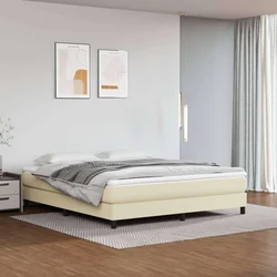 Madrac s džepičastim oprugama srednje tvrdoće krem 180x200x20cm od umjetne kože