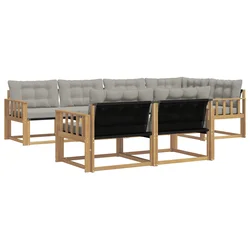 Set vanjskih sofa s jastukom 7 pcs Bijela i svjetlosiva