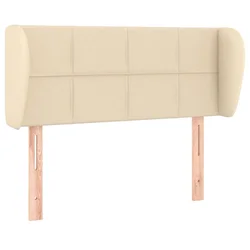 Greatstore Vzglavje z ušesi krem 103x23x78/88 cm blago