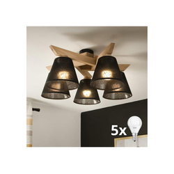 Brilagi - LED plafonski luster ANTHONY 5xE14/40W/230V hrast/crna