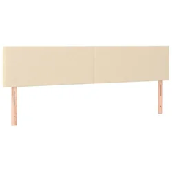 Vidaxl Posteljno vzglavje krem 200x5x78/88 cm blago