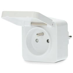 Nedis WIFIPO130EWT - Pametna utičnica 3680W/230V/ Tip E/16A Wi-Fi Tuya IP44