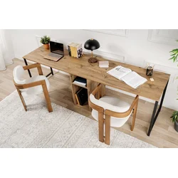Nordure Radni sto 240x74x60?cm Bež-Crni