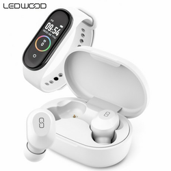 LEDWOOD KEPLER, TWS brezžične slušalke + športna zapestnica, bele