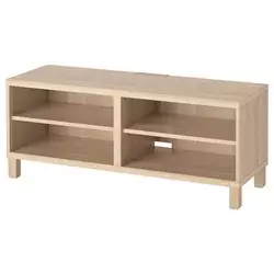 BESTA TV stalaža, belo b. im. hrastovine, 120x40x48 cm