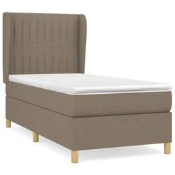 Greatstore Box spring postelja z vzmetnico taupe 90x190 cm blago
