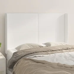Uzglavlje s ušima bijelo 147x16x118/128 cm od umjetne kože