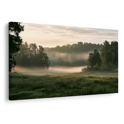 Slika megleno jutro nad travnikom - 30x20