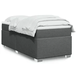 VIDAXL Box spring postelja z vzmetnico temno siva 90x190 cm blago