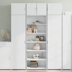 Visoka komoda bijela 70x41x185 cm od konstruiranog drva