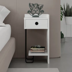 Hanah Home Noćni ormarić Sirius 32x61x30cm Beli