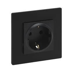 Legrand - kućna SCHUKO utičnica s okvirom 250V/16A NILOE STEP crna