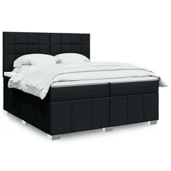 vidaXL vidaXL Box spring postelja z vzmetnico črn 200x200 cm blago, (21304853)