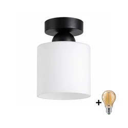 BRILAGI - LED stropna svetiljka RETRO GLASS 1xE27/60W/230V prečnik 10 cm crna/bela