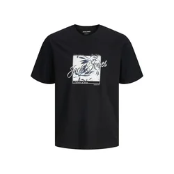 JACK & JONES Majica JJHONOLULU temno modra/črna/bela