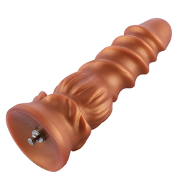 HiSmith HSA56 Spiral Grain Silicone Dildo KlicLok 8.46 Gold