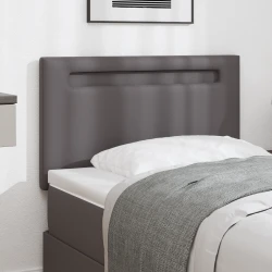 vidaXL Prešito vzglavje Enostavnega Designa Sivo 90 cm Iz umetnega usnja
