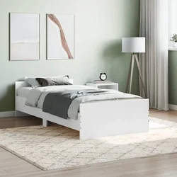shumee vidaXL Posteljni okvir bel 90x190 cm lesen material