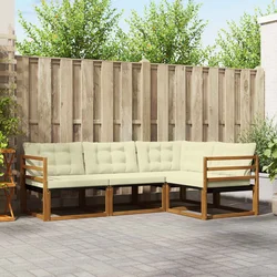 Set vanjskih sofa 4 kom. Prirodna i krem