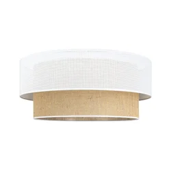 Stropna lampa BORHO 1xE27/60W/230V, prečnika 40 cm, bela/juta