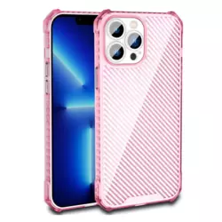 Maska Carbon shield iPhone 14 Pro Max pink.