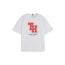 TOMMY HILFIGER Majica krvavo rdeča/črna/bela