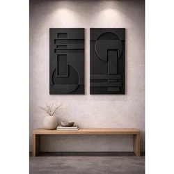 Crni dekorativni zidni dodatak 3D70100-011