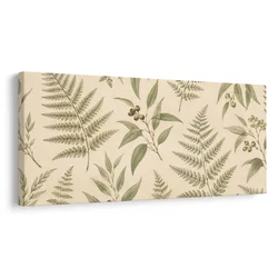 Slika vintage herbarij zelenih vejic - 100x50
