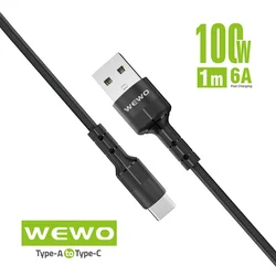 WEWO CA-08 USB DATA KABL FAST 100W/6A TIP C CRNI 1
