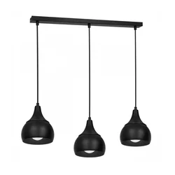 Crni luster na sajli AKTAN 3xE27/60W/230V
