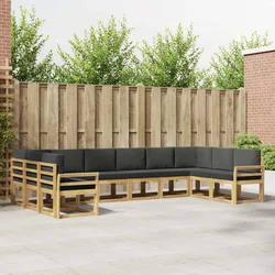 Set vanjskih sofa s jastukom 10 pcs Bijela i antracit