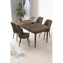 Hanah Home Set Trpezarijski sto i 4 stolice Nil, Braon