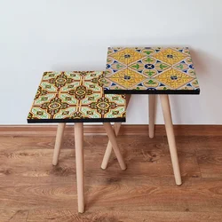 Hanah Home Set klub stočića 2Shp513, 2 komada, Šareni