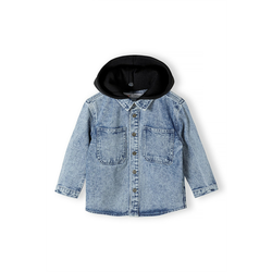 MINOTI Srajca  moder denim / črna