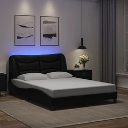 Okvir kreveta s LED-om bez madraca Hvar crni 140x190 cm