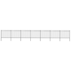 Vrtna ograda s vrhom koplja Čelik 1248 x 150 cm Crna