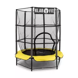 Klarfit Rocketkid 3, žuta, 140 cm trampolin, sigurnosna mreža, bungee opruge