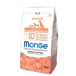 MONGE Suva hrana za štence i mlade pse svih rasa sa lososom i pirinčem 2.5kg